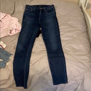 Dark wash no ripped skinny jeans